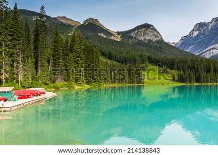 Boat rental at the Emerald Lake in canada