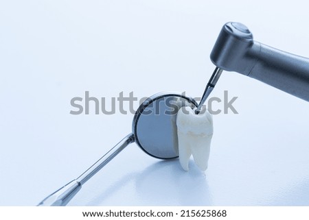 dental remove caries at the dentist with drill