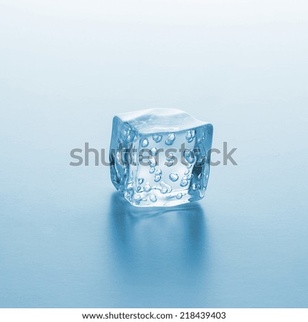 Ice cube with air bubbles