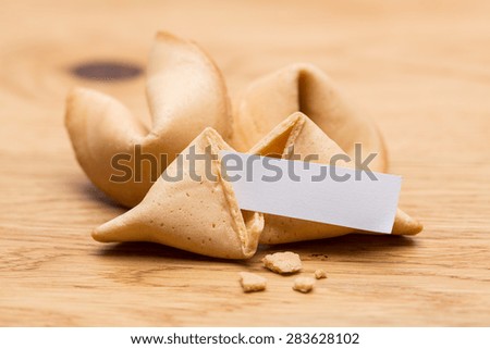 fortune cookies on wooden table