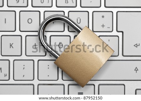 keyboard with keys and padlock