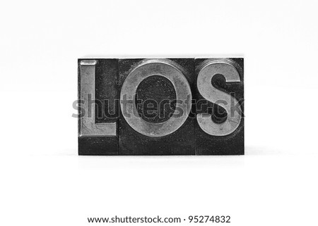 lead letter word los on white background