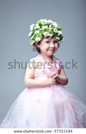 beautiful little girl in princess dress