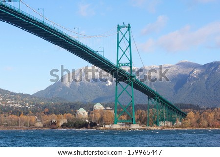Built in the 1930s, Vancouver\'s Lions Gate Bridge spans across Burrard Inlet to the Northshore/Vancouver\'s Lions Gate Bridge/Lions Gate Bridge and Vancouver\'s Northshore.