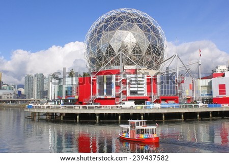 VANCOUVER, BC/CANADA  JUNE 10 2011: A legacy of Expo \'86, Science World sits on the east end of Vancouver\'s False Creek.