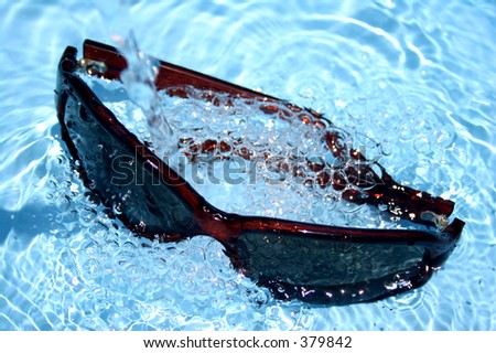 Sunglasses in moving water