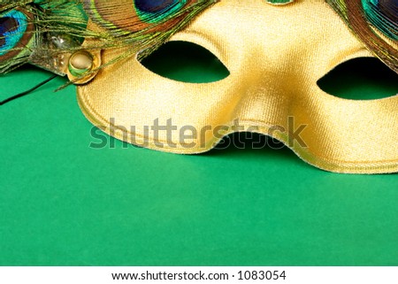 Carnival mask with green background