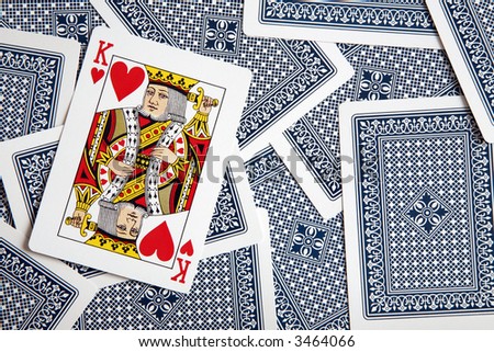 Playing card background with king card face up