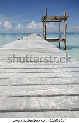 Wooden jetty in tropical sea