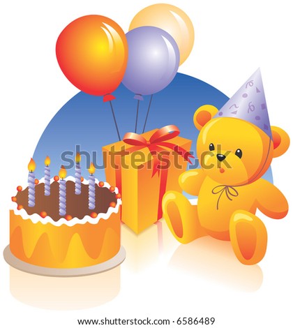 birthday cake photo. stock vector : Birthday cake,