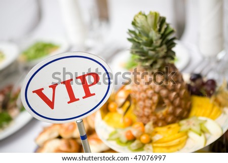 VIP place at the table of wedding