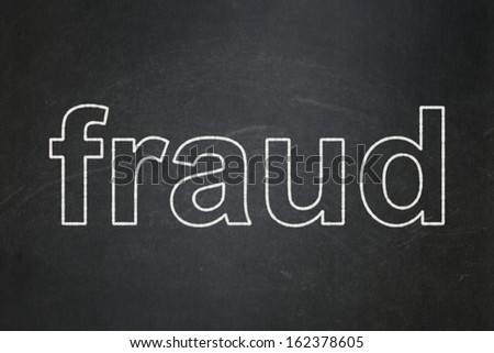 Protection concept: text Fraud on Black chalkboard background, 3d render