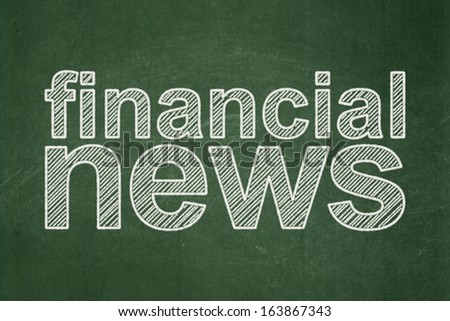 News concept: text Financial News on Green chalkboard background, 3d render
