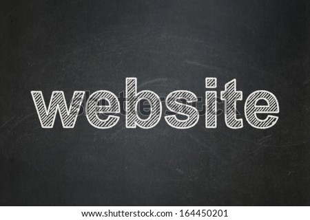 Web design concept: text Website on Black chalkboard background, 3d render