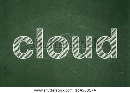Cloud technology concept: text Cloud on Green chalkboard background, 3d render