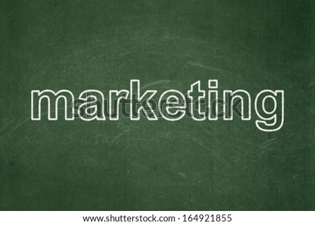 Marketing concept: text Marketing on Green chalkboard background, 3d render
