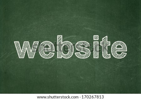 Web design concept: text Website on Green chalkboard background, 3d render