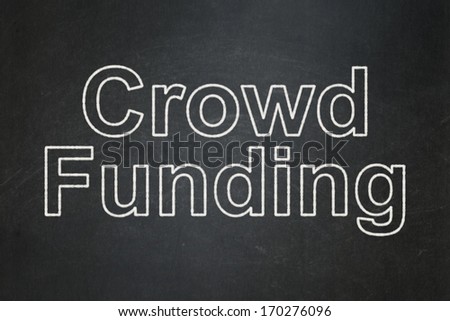 Business concept: text Crowd Funding on Black chalkboard background, 3d render