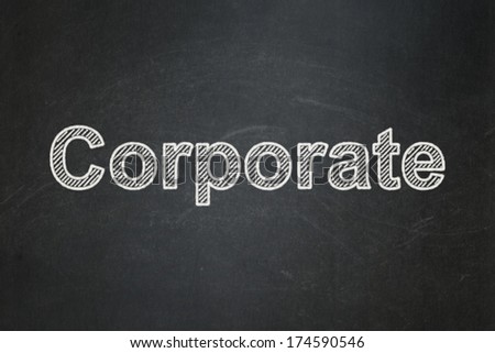 Business concept: text Corporate on Black chalkboard background, 3d render
