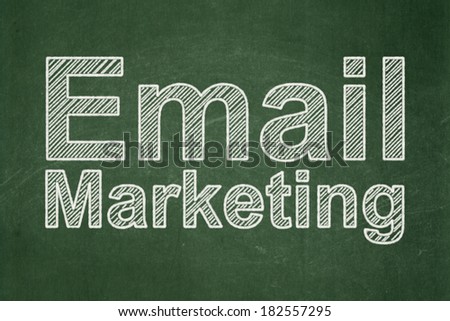 Business concept: text Email Marketing on Green chalkboard background, 3d render