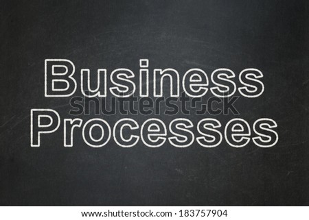 Business concept: text Business Processes on Black chalkboard background, 3d render