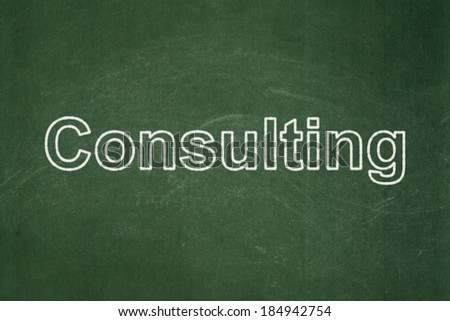 Finance concept: text Consulting on Green chalkboard background, 3d render