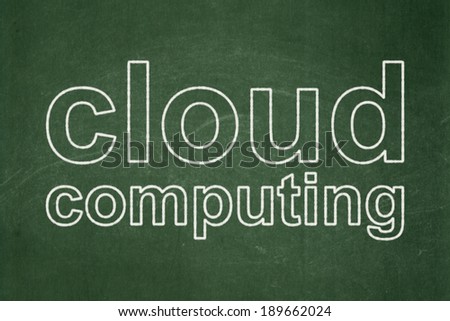 Cloud computing concept: text Cloud Computing on Green chalkboard background, 3d render