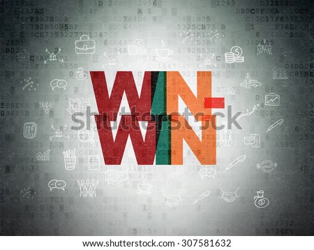 Business concept: Win-Win on Digital Paper background