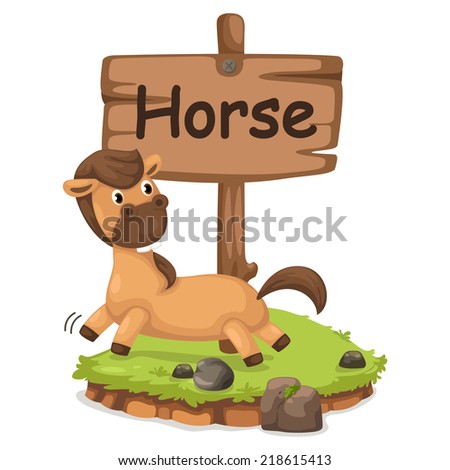 animal alphabet letter H for horse illustration vector animal alphabet letter H for horse illustration vector