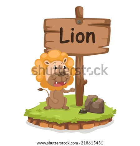 animal alphabet letter L for lion illustration vector animal alphabet letter L for lion illustration vector