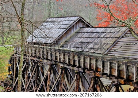 Mabry Mill is an old grist mill on the Blue Ridge Parkway