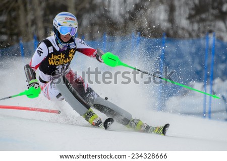 ASPEN, CO - November 30: Eva-Maria Brem at the Audi FIS Ski World Cup  Slalom race in Aspen, CO on November 30, 2014