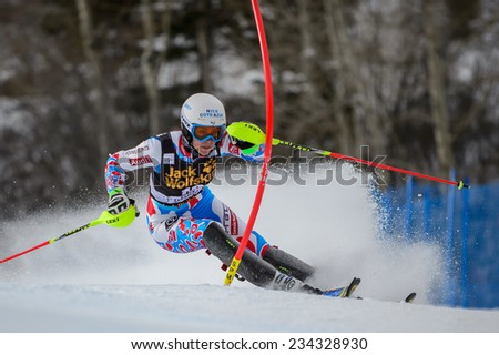 ASPEN, CO - November 30: Nastasia Noens at the Audi FIS Ski World Cup  Slalom race in Aspen, CO on November 30, 2014