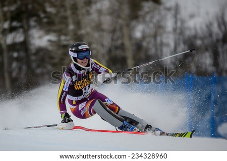 ASPEN, CO - November 30: Nina Loeseth at the Audi FIS Ski World Cup Slalom race in Aspen, CO on November 30, 2014