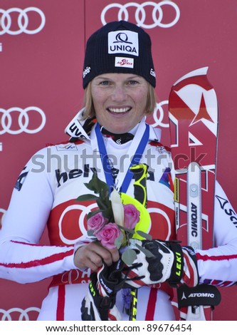 ASPEN, CO - NOV 27: Marlies Schild wins the Audi Quattro FIS World Cup Slalom race in Aspen, CO on Nov 27, 2011