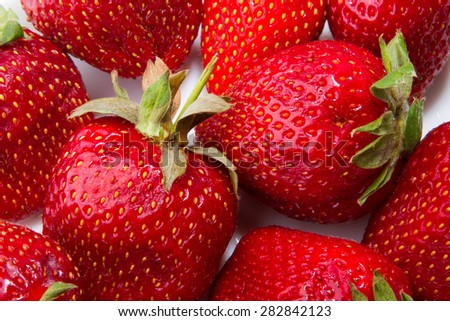 Strawberry - full frame Fresh ripe perfect strawberry - Food Frame Background