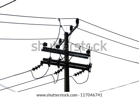 Chaotic mess of a wires on a pillar