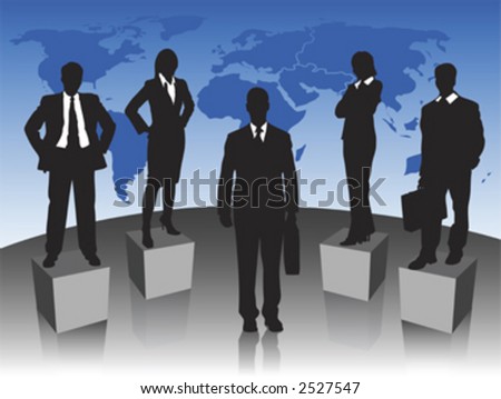 people silhouettes standing. business people standing