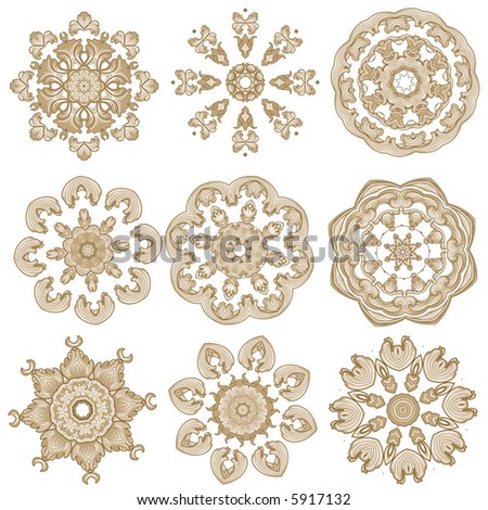 Logo Design Hand on Floral Embroidery Design Patterns Collection Stock Vector 5917132