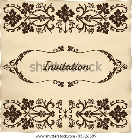 stock vector vintage invitation card template