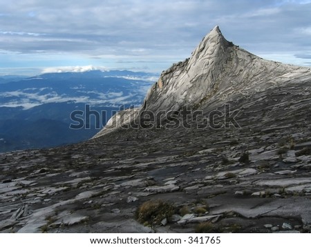 South Peak on Mount Kinabalu, tallest mountain in South East Asia