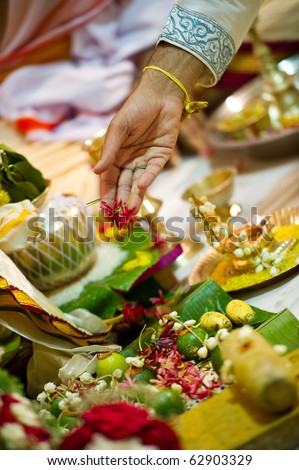 stock photo Hindu Indian wedding ceremony in a temple