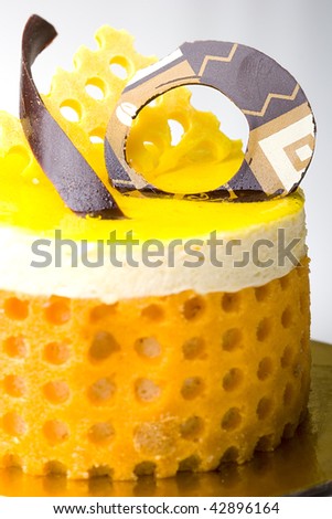 Delicious lemon fruit mousse cake pastry
