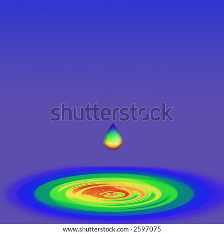 Background Illustration of water dropping into a pool of full spectrum colors.
