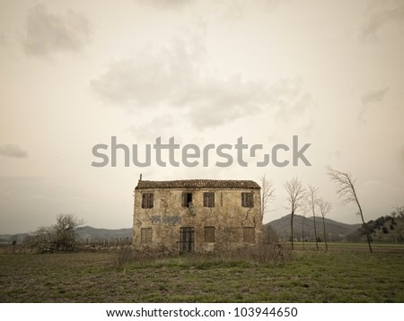 Scary abandoned rural house