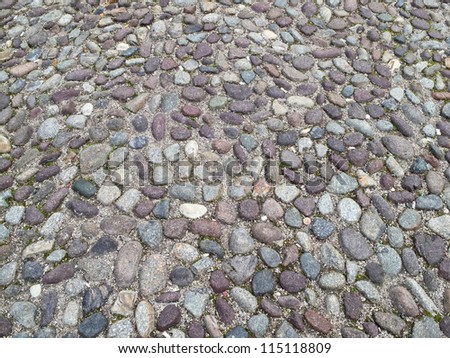 Cobblestone road surface