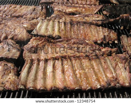 Grilled pork spare ribs