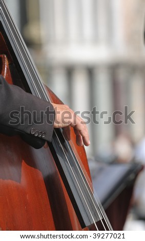 Double bass player detail