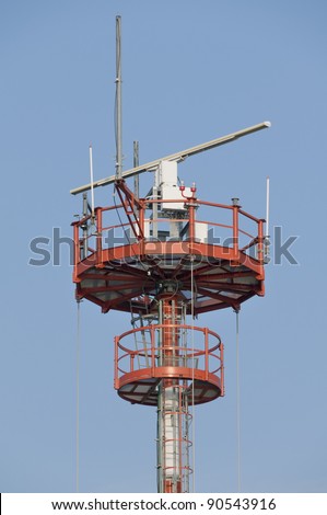 Communication and radar tower for maritime traffic