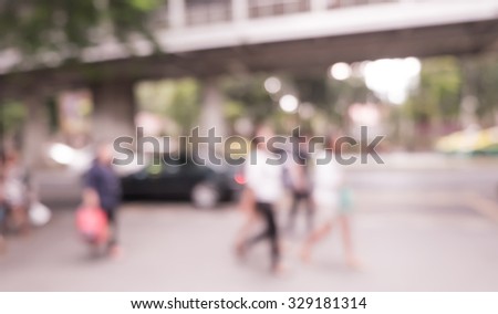 High key blurred image of workers going back home after work.